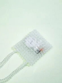 Beaded Shoulder Bag - Clear - View 3