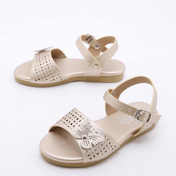 

Toddler Girls Butterfly Decor Sandals, Gold