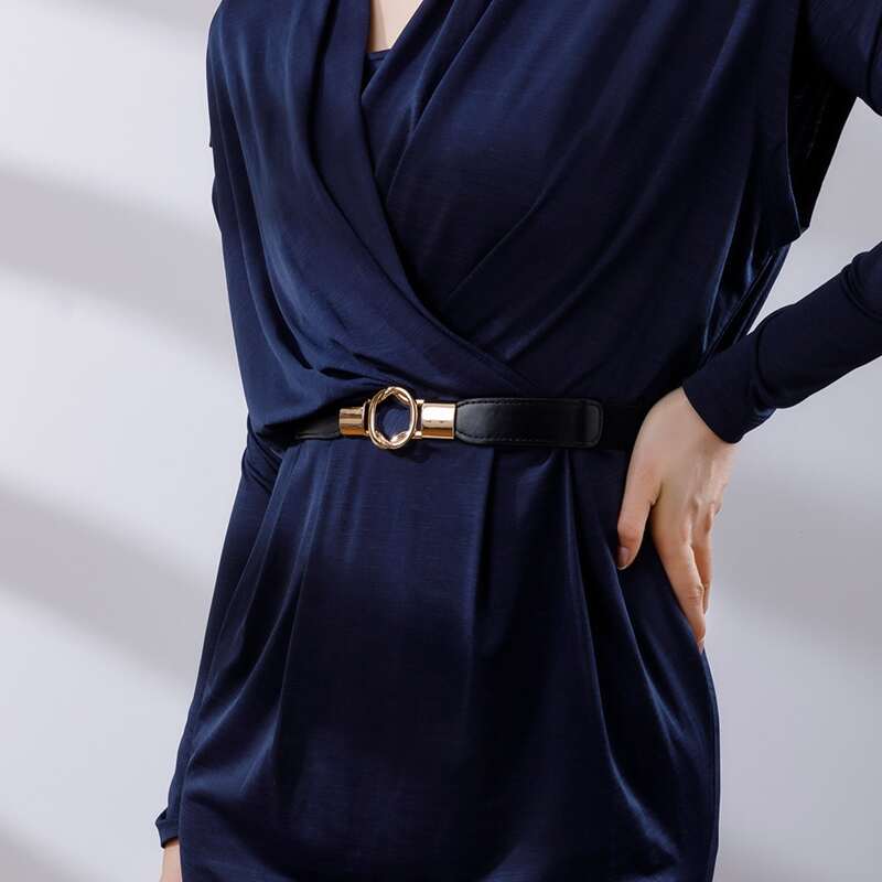 

Simple Metal Buckle Belt, Black