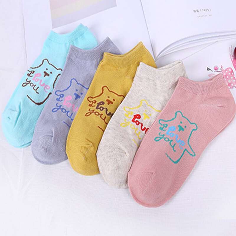 

5pairs Cartoon Graphic Ankle Socks, Multicolor