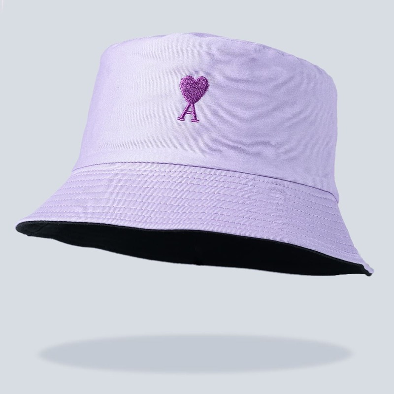 

Letter Graphic Embroidery Bucket Hat, Purple