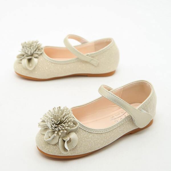 

Toddler Girls Floral Decor Flats, Khaki