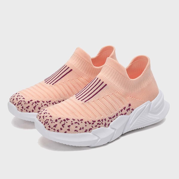 

Girls Striped Slip On Sneakers, Pink