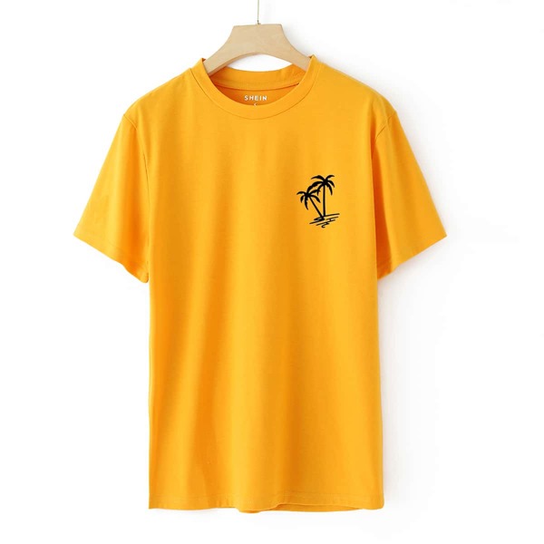 

Tropical Print Short Sleeve Tee, Yellow