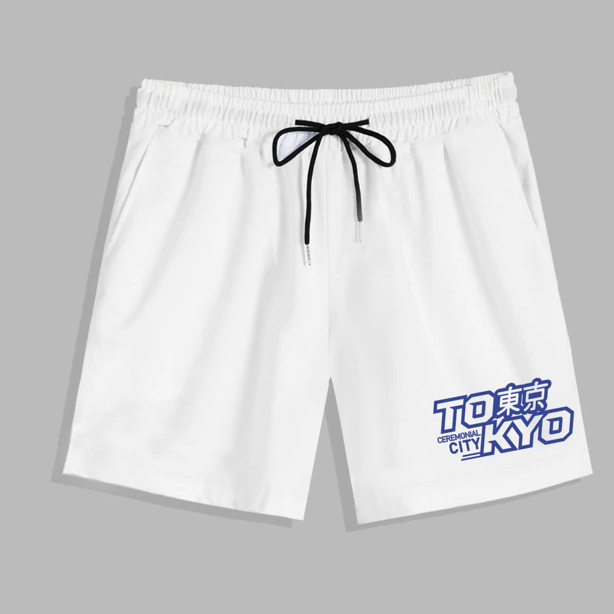 

Guys Letter Drawstring Shorts, White