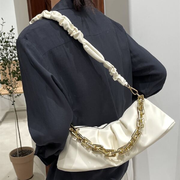 

Minimalist Ruched Bag, White