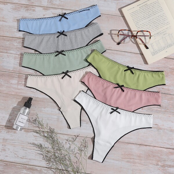 

7pack Rib Panty Set, Multicolor
