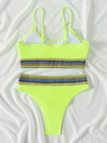 Tankini de verano en color verde lima neón - Verde Lima - Ver 2