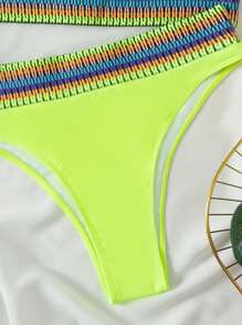 Tankini de verano en color verde lima neón - Verde Lima - Ver 4