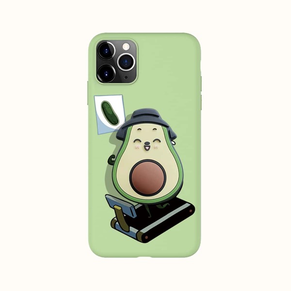 

Cartoon Avocado Phone Case With Pop-Out Phone Grip, Green