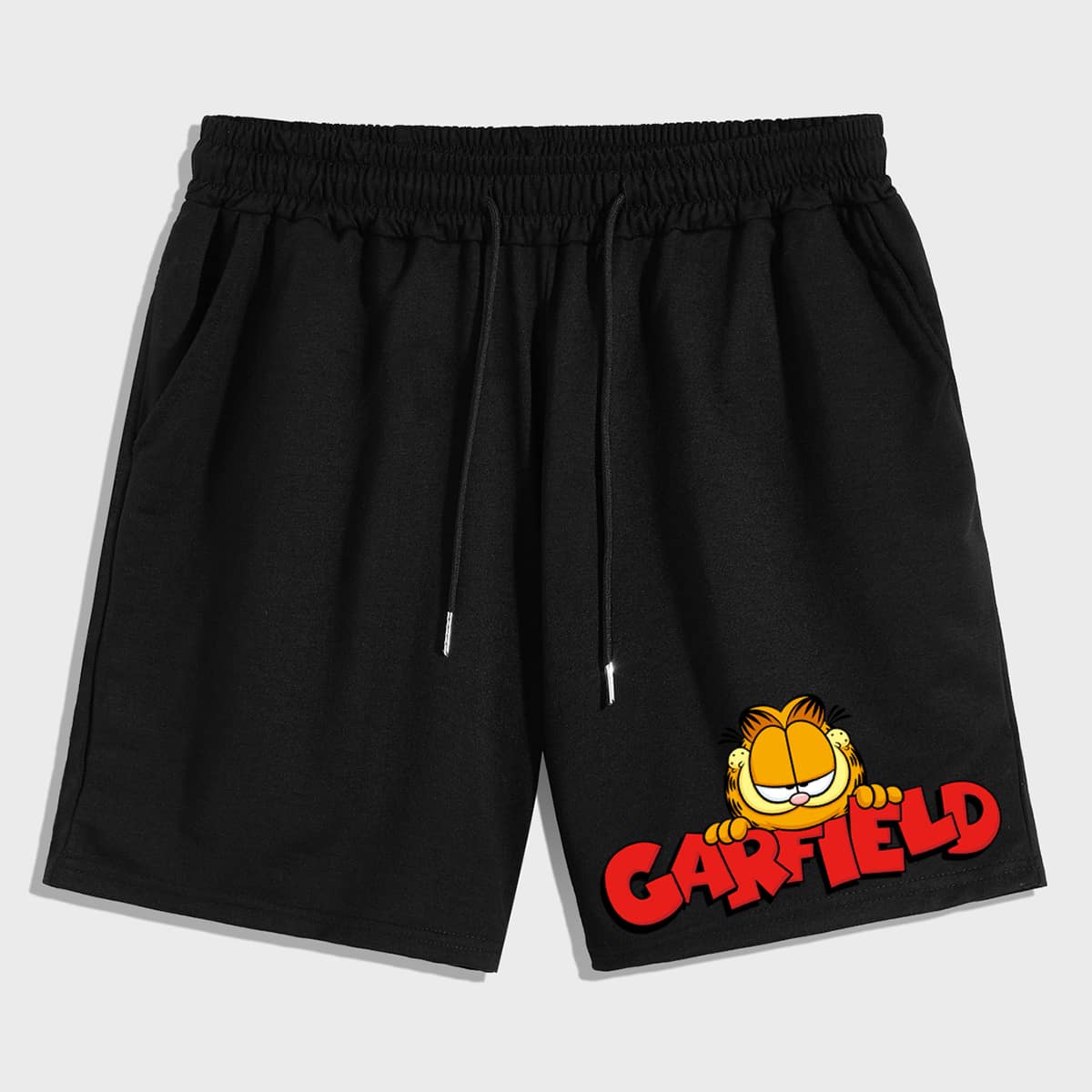 

Guys Letter Cartoon Graphic Shorts, Black