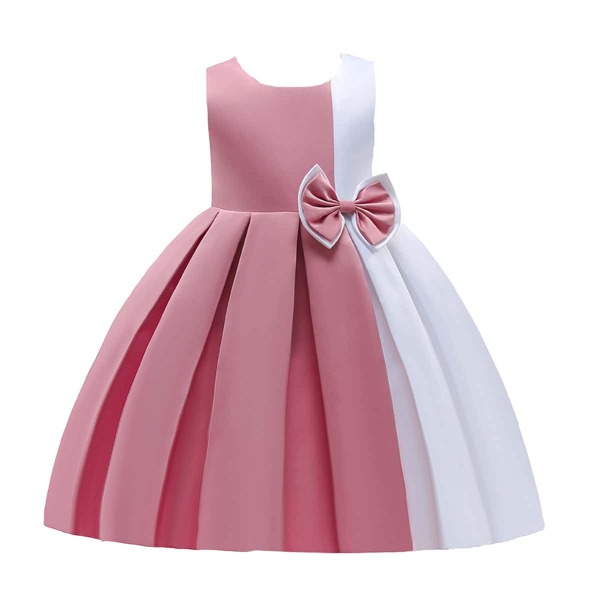 

Girls Colorblock Bow Front Gown Dress, Multicolor