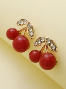 Pendientes con cereza - Rojo - Ver 1
