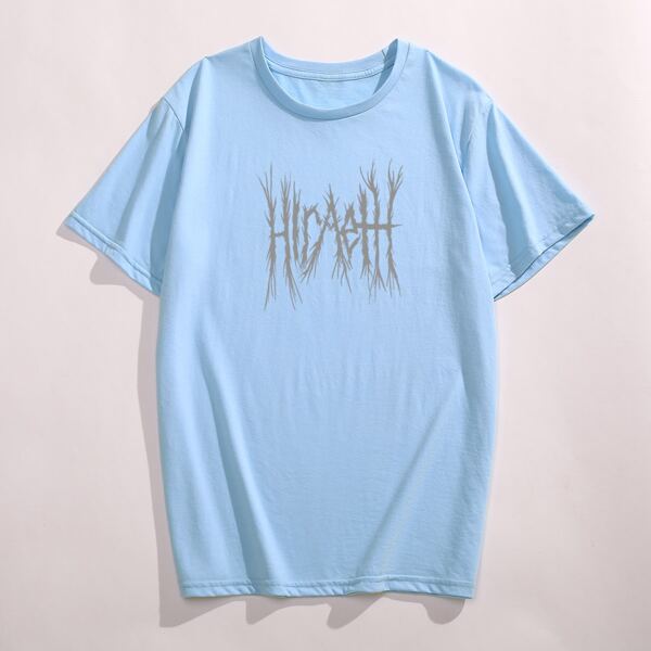 

Men Letter Graphic Tee, Baby blue