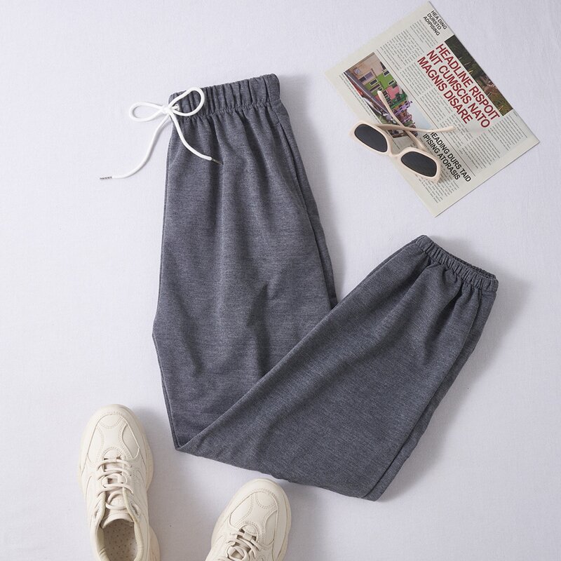 

Solid Drawstring Sweatpants, Grey