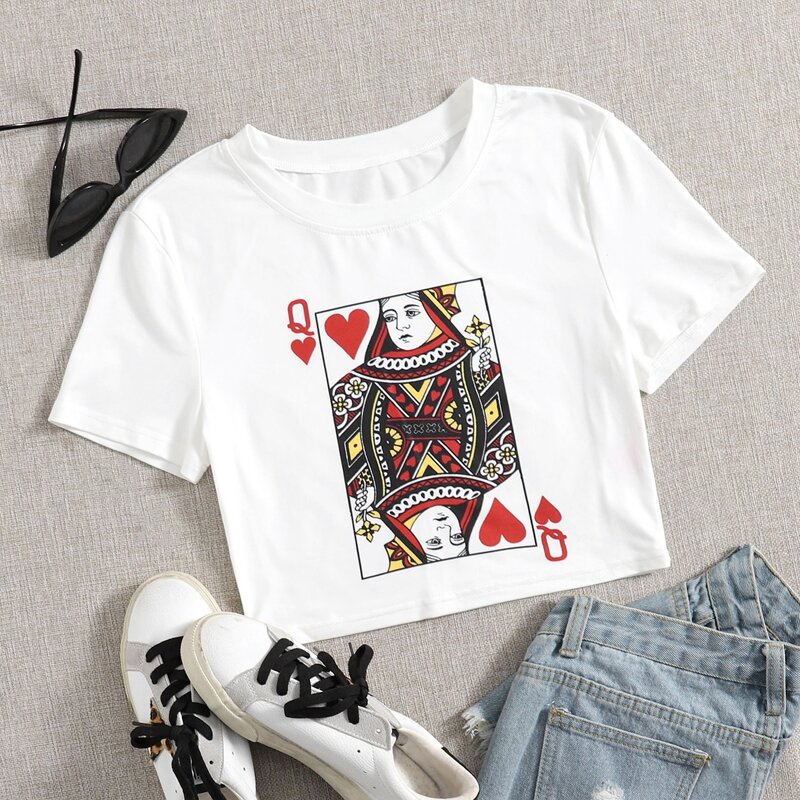 

Figure Graphic Crop Tee, White