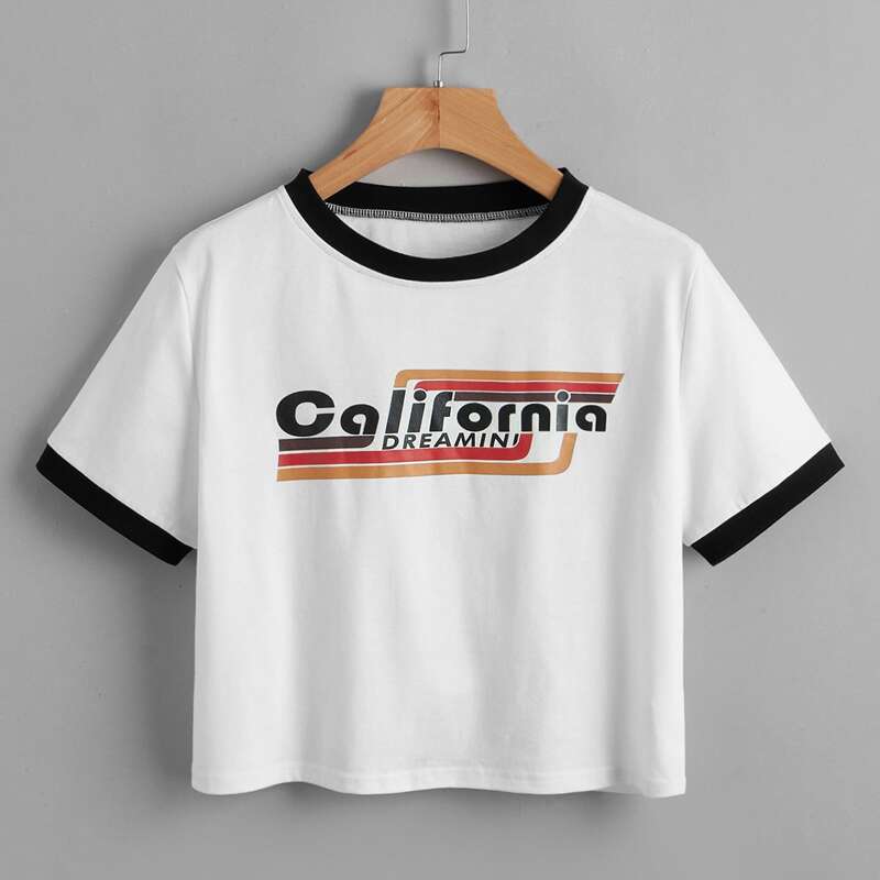 

Letter Ringer Tee, White