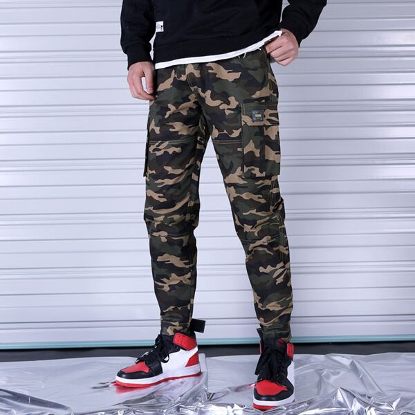 

Men Camo Print Flap Pocket Cargo Pants, Multicolor