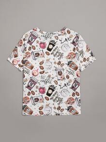 Flirla Playera Con Lema Y Estampado De Café Plus - Multicolor - Ver 2