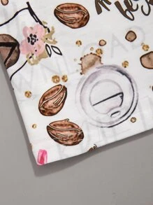 Flirla Playera Con Lema Y Estampado De Café Plus - Multicolor - Ver 4