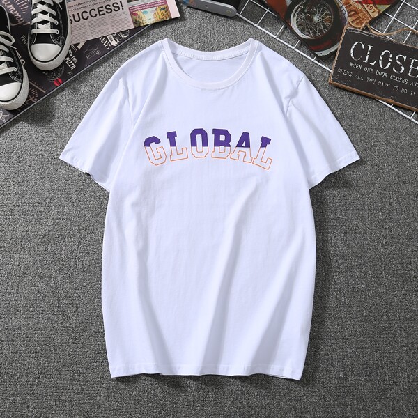 

Men Letter Graphic Tee, White