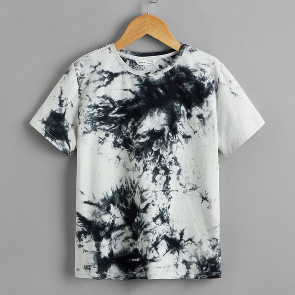 

Boys Tie Dye Tee, Black and white