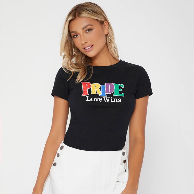 

Letter Graphic Tee, Black
