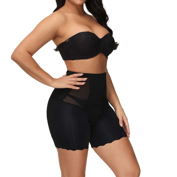 

Contrast Mesh Shapewear Shorts, Black