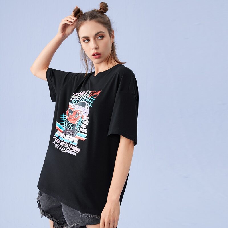 

Letter Car Graphic Tee, Black
