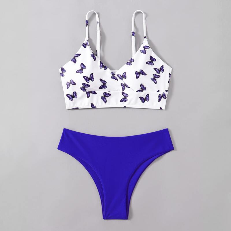 

Butterfly Wrap Bikini Swimsuit, Multicolor