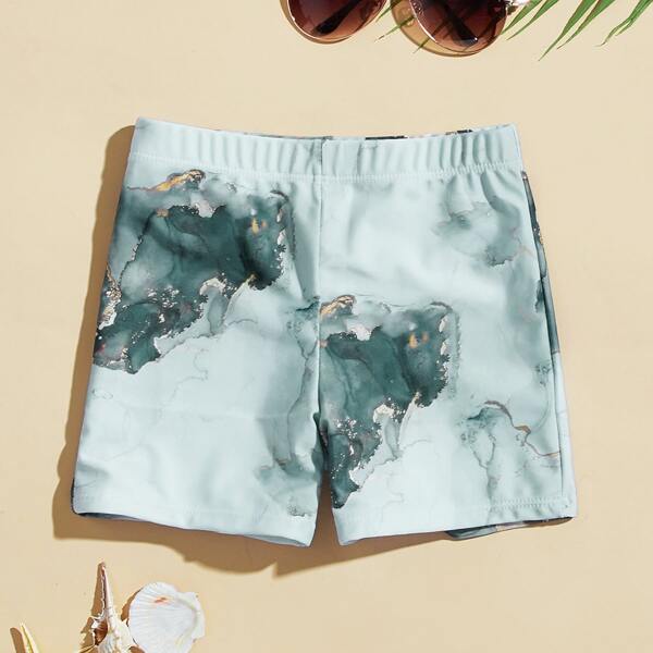 

Boys Marble Print Swim Shorts, Multicolor