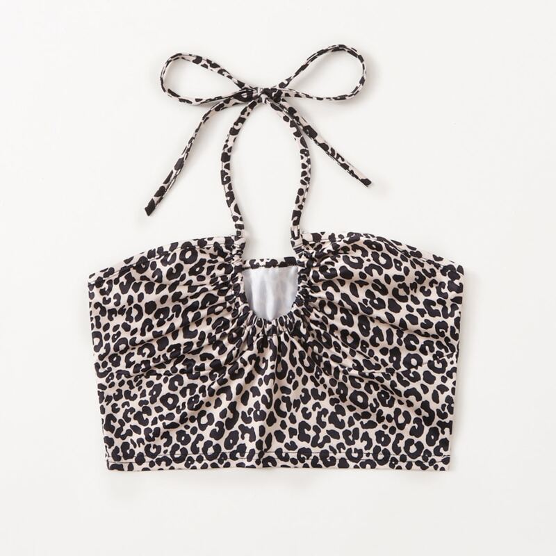 

Leopard Halter Top, Multicolor