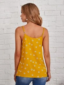 EMERY ROSE 小雛菊花卉吊帶上衣 - 芥末黃 - 查看 2