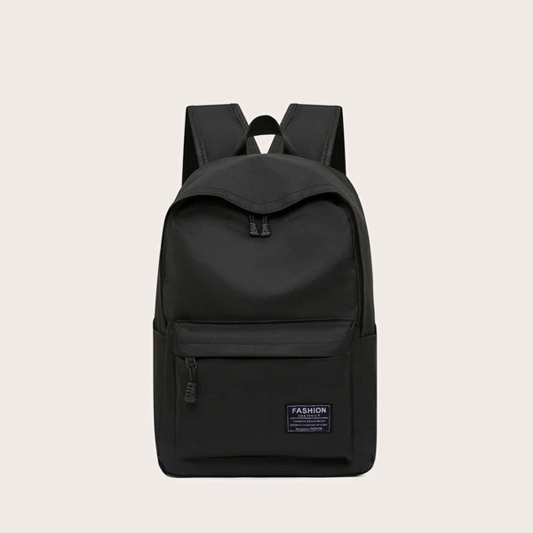 

Men Letter Patch Large Capacity Backpack, Black