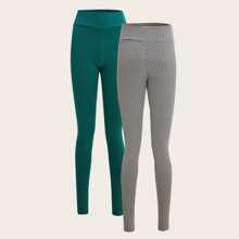 2pack High Stretch Wide Waistband Sports Leggings