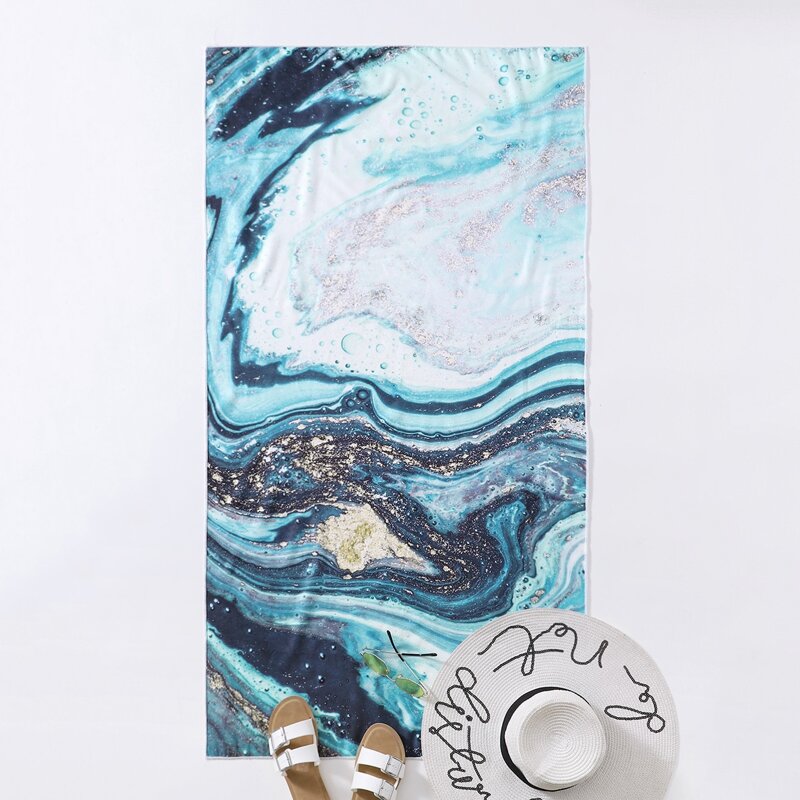 

Marble Print Beach Blanket, Multicolor