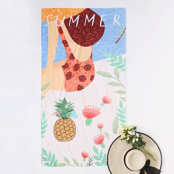 

Cartoon Graphic Beach Blanket, Multicolor