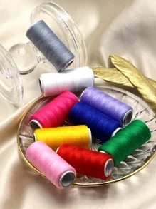 خيوط خياطة لون عشوائي - 10 قطع - متعدد الألوان - مشاهدة 3