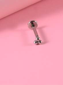 Piercing para labios de acero inoxidable, moda Punk, perfecto para mujeres y hombres, regalo de joyería corporal - Plateado - Ver 2