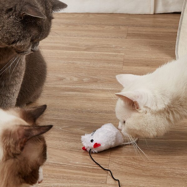 

1pc Mouse Detail Cat Teaser Toy, White