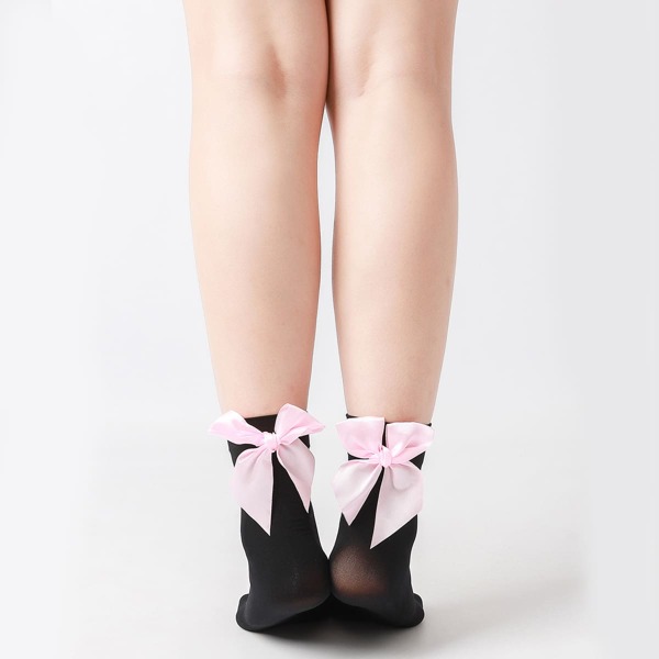 

Bow Knot Decor Socks, Black