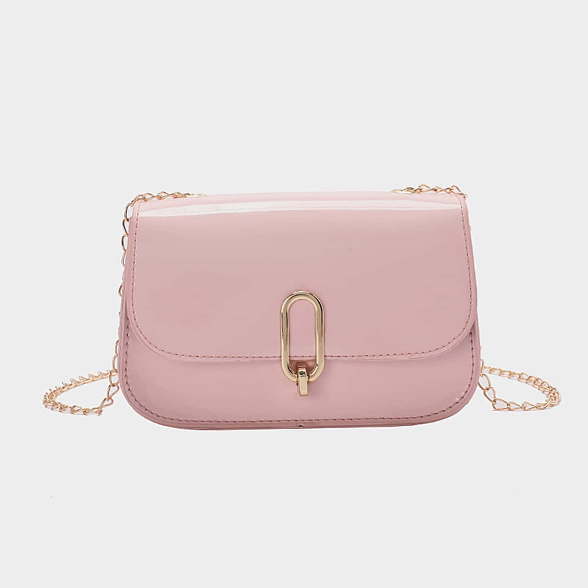

Solid Chain Crossbody Bag, Baby pink