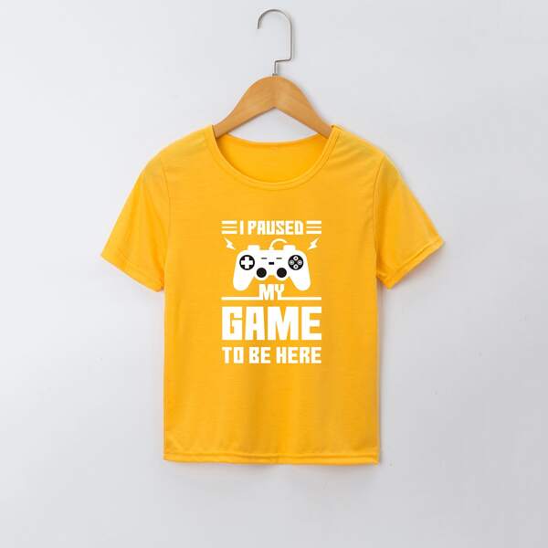 

Boys Slogan Graphic Short Sleeve Tee, Yellow
