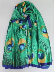 1 pieza Elegante y moderna bufanda gráfica de moda para mujeres, hombres, niños y niñas, regalos ideales en forma de bandana, diadema o cinta para el cabello para complementar tu look - Verde - Ver 2