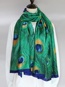 1 pieza Elegante y moderna bufanda gráfica de moda para mujeres, hombres, niños y niñas, regalos ideales en forma de bandana, diadema o cinta para el cabello para complementar tu look - Verde - Ver 3