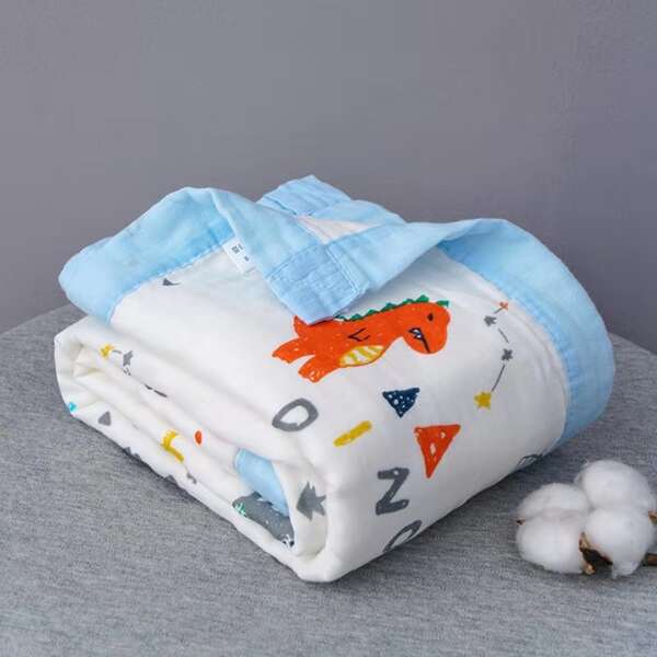 

Baby Cartoon Dinosaur Graphic Blanket, Baby blue