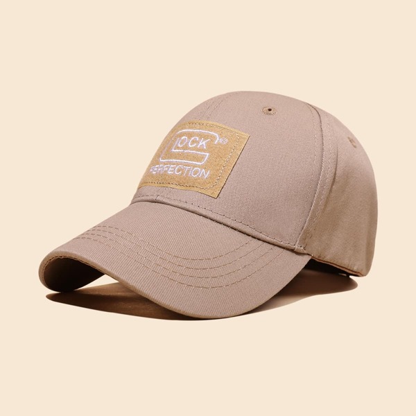 

Men Letter Embroidered Baseball Cap, Khaki