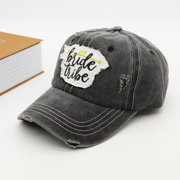 

Men Letter Embroidered Baseball Cap, Black