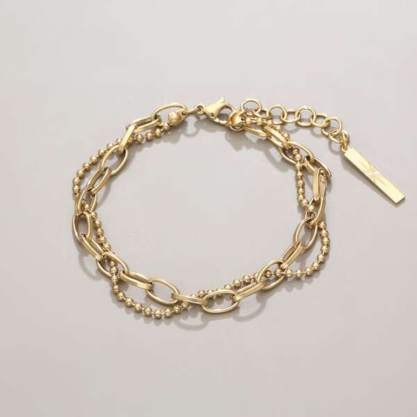 

Chain Layered Bracelet, Gold