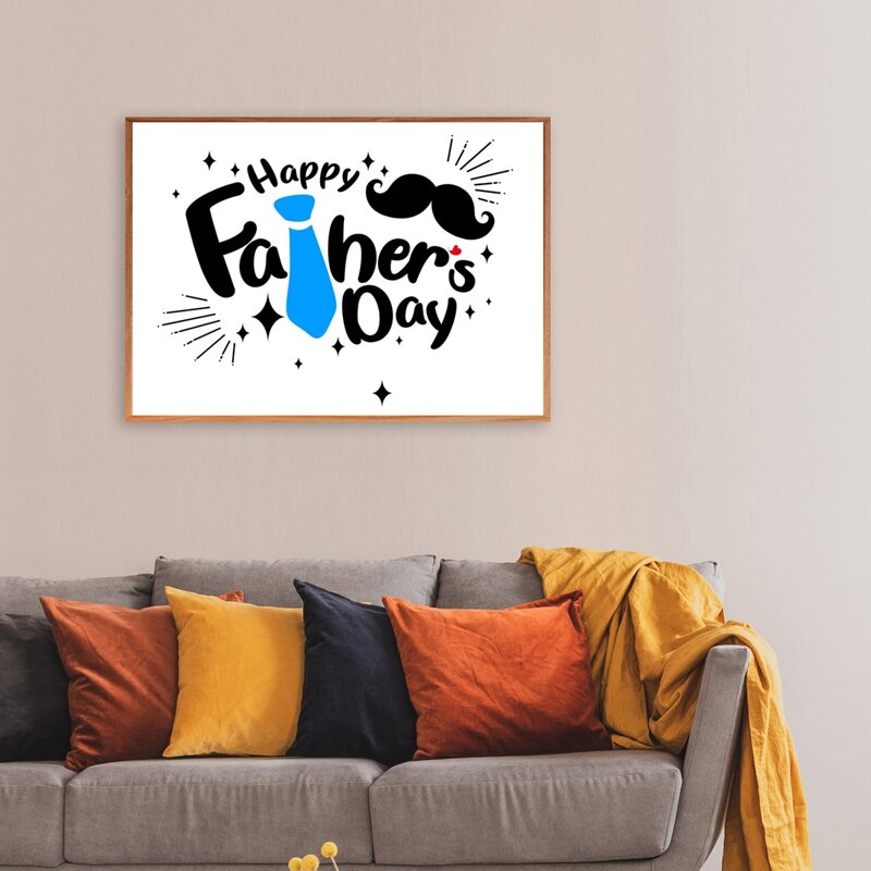 

Slogan Graphic Father's Day Unframed Painting, White